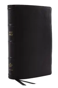 NKJV Bible: Single-Column Verse-by-Verse w/ 72,000 Cross-References, Black Goatskin Leather, Premier Collection, Comfort Print: New King James Version