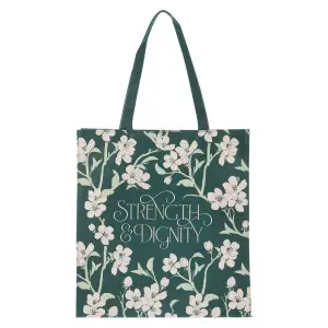 Tote Green Strength & Dignity Proverbs 31:25