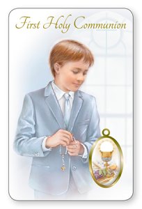 Boy's Communion Resin Drop Card