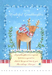 To My Wonderful Granddaughter Christmas Card