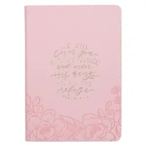 Journal Classic Zip Pink He Will Cover You Ps. 91:4