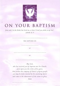 Pink Baptism Certificate - Pack of 10