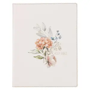 Blush Bouquet Faux Leather Hardcover Large Print King James Version Note-taking Bible