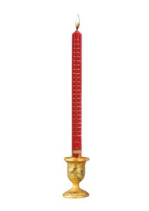 28cm Stable Advent Candle (Red with gold print) - Single