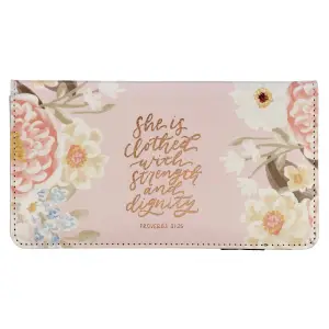 Checkbook Wallet Pink Strength & Dignity Prov. 31:25