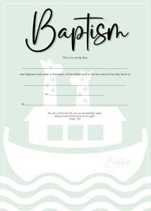 Baptism Certificate - Arc (Child) - 10 pack