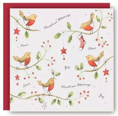 Five Robins (Pack of 5) Christmas Cards