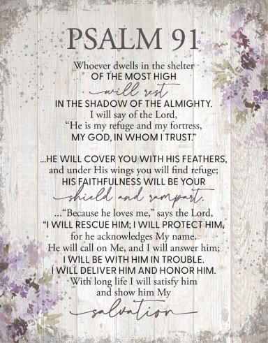 Wall Plaque-Timberland Art-Psalm 91 (11.75" x 15")