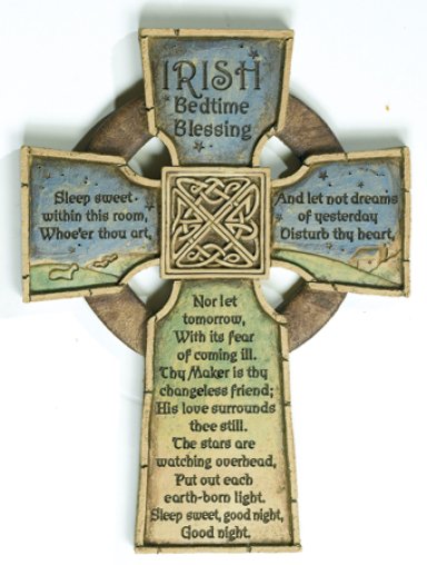 Irish Bedtime Blessing Resin Cross