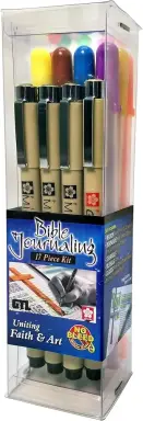Bible Journaling Pen Set (17 Micron/GellyRoll Pens And 5" Ruler)