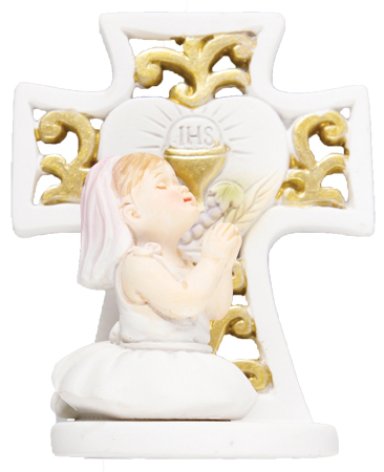 3" Girls Resin Communion Cross