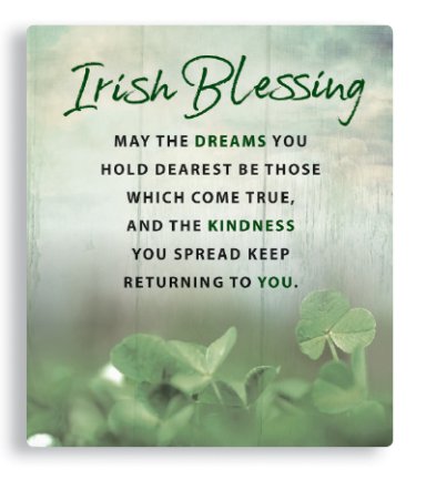 Irish Blessing Porcelain Plaque