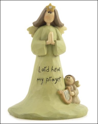 4" Lord Hear My Prayer Resin Angel