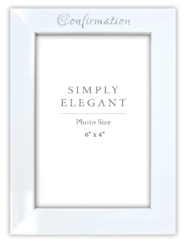 White Finish Symbolic Confirmation Photo Frame