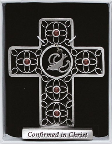 3" Confirmation Standing Cross with Crystals