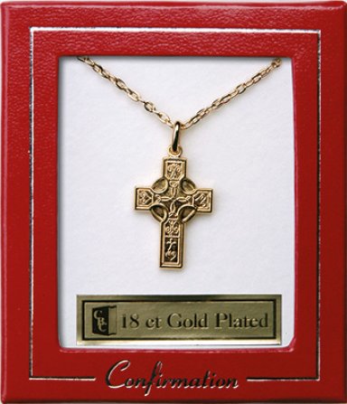 Celtic Cross - 18 Ct. Gold Plated Confirmation Necklet