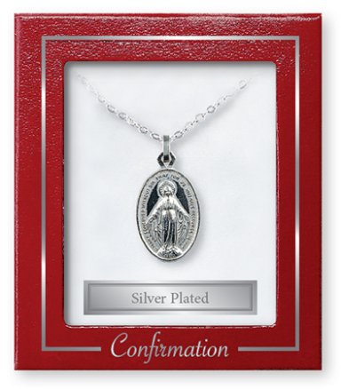 Silver Plated Miraculous Confirmation Necklace