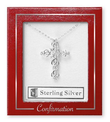 Filigree Cross Confirmation Silver Necklet