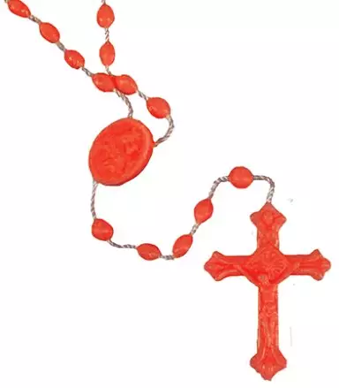 Red Corded Plastic Rosary
