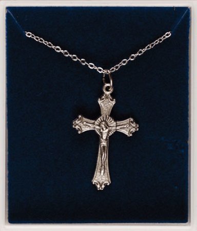 Silver Finish Crucifix Necklet