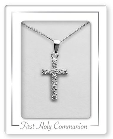 Cross & Stones Communion Silver Necklet