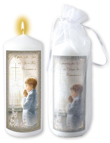 6" Gift Bagged Boys First Communion Candle