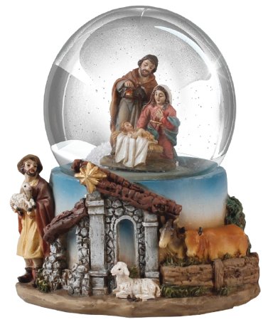 3.5" Holy Family Resin Nativity Waterball