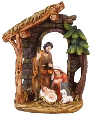 7 3/4" Resin Holy Family Nativity Set