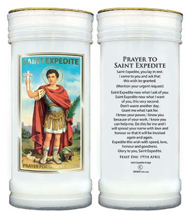 Saint Expedite Single Pillar Candle