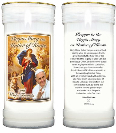 Our Lady Untier Of Knots Single Pillar Candle