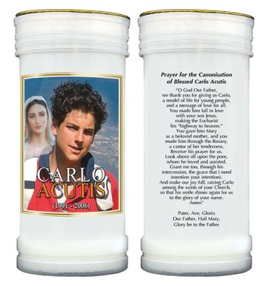 Carlo Acutis Single Pillar Candle