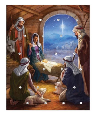 Stable Scene A4 Nativity Advent Calendar