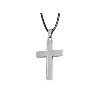 Urban' Cross Pendant on Leather Cord