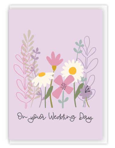 'On Your Wedding Day' (Wild Meadow) A6 Greeting Card