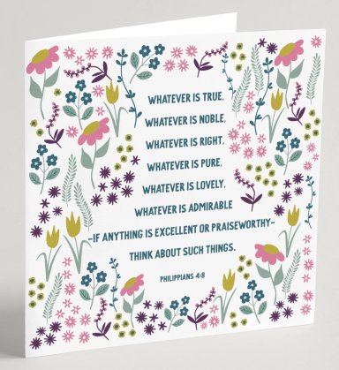 'Whatever is True' Greeting Card & Envelope