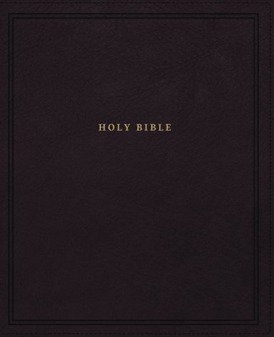 NKJV, Reference Bible, Wide Margin Large Print, Leathersoft, Black, Red Letter, Comfort Print