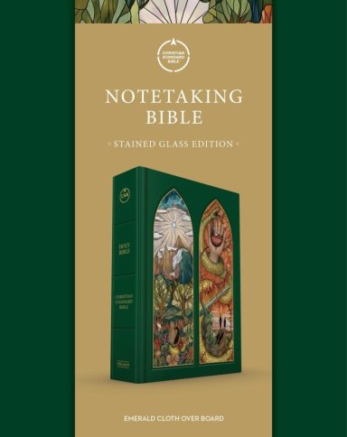 CSB Notetaking Bible, Stained Glass Edition, Emerald Cloth Over Board