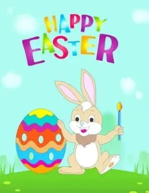 Happy Easter: The Great Big Easter Bunnies & Eggs Coloring & Activity Book for Toddlers & Preschool Kids ages 3-8