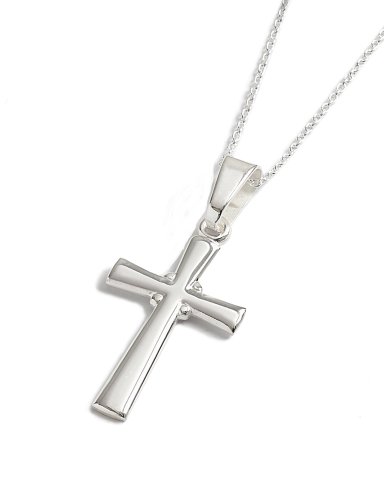 Silver Medium Plain Cross Pendant