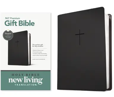 Premium Gift Bible NLT, Filament Enabled (LeatherLike, Classic Black, Red Letter)