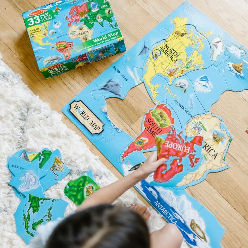 World Map Jumbo Jigsaw Floor Puzzle (33 pcs, 2 x 3 feet) - FSC-Certified Materials