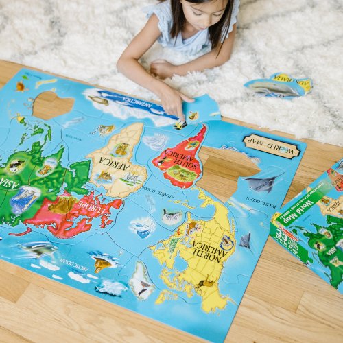 World Map Jumbo Jigsaw Floor Puzzle (33 pcs, 2 x 3 feet) - FSC-Certified Materials