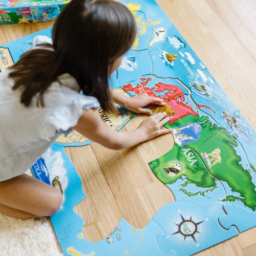 World Map Jumbo Jigsaw Floor Puzzle (33 pcs, 2 x 3 feet) - FSC-Certified Materials