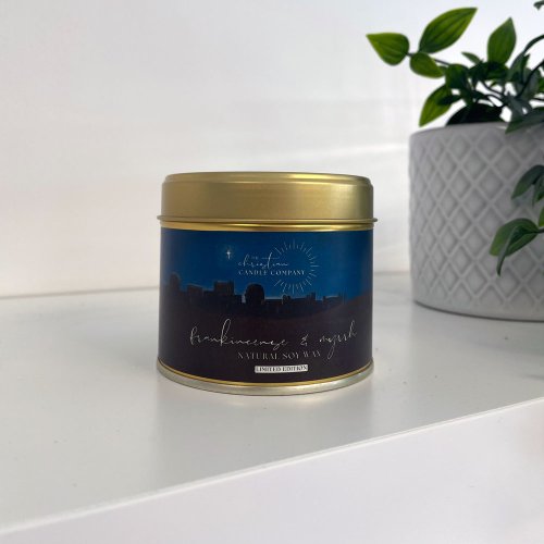 Frankincense & Myrrh Scented Candle in a Tin - Limited Ed