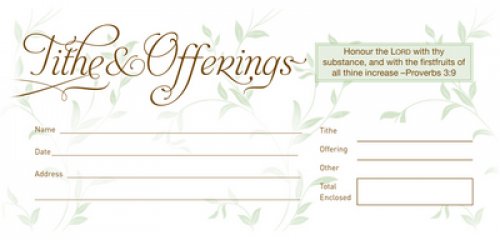 Offering Envelope-Tithes & Offerings (Proverbs 3:9) (Bill-Size) (Pack Of 52)