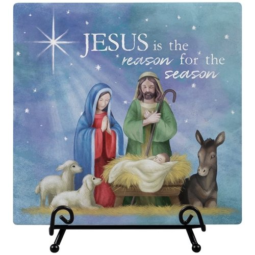 Easel Plaque-Reason For The Season (6" x 6")