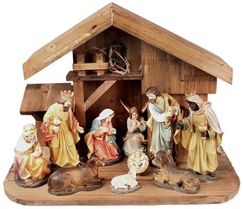 10 Piece 6" Resin Nativity Set with Stable