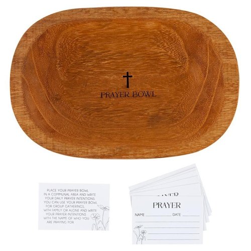 Prayer Bowl (9"x 6"x 2") Includes 10 Prayer Cards