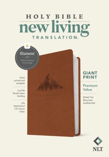 NLT Giant Print Premium Value Bible, Filament Enabled (LeatherLike, British Tan Mountain)