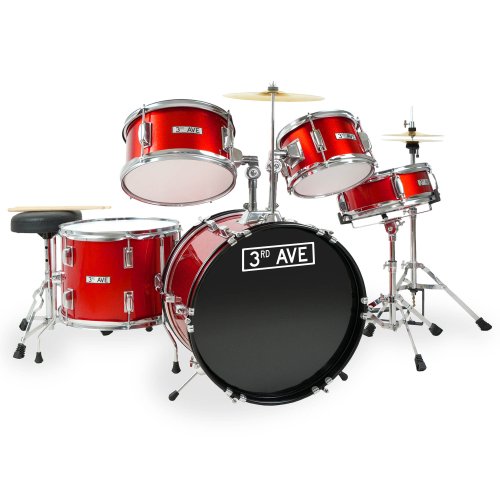 3rd Avenue 5 Piece Junior Drum Kit - Red